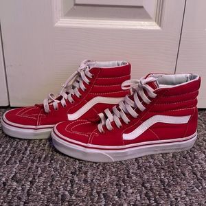 Red High-top Vans